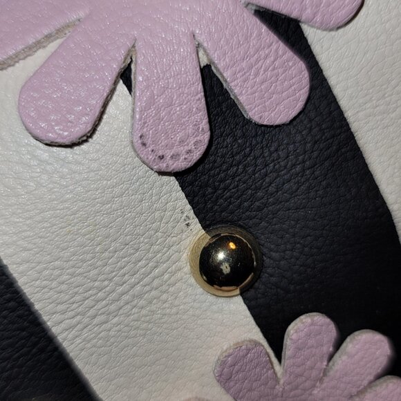 Betsey Johnson Black and White Stripe Satchel - Picture 12 of 14